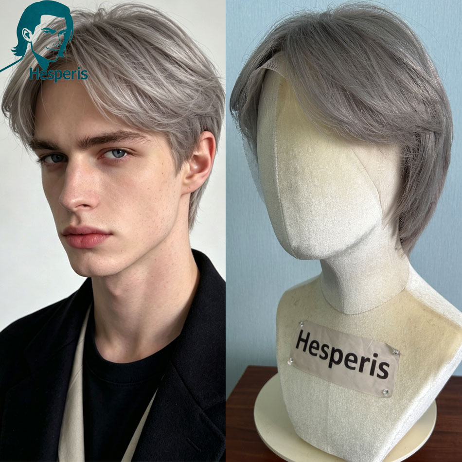 Pre Parted 13X4 Lace Front Bob Wig - شعر مستعار رجالي قصير بقصة بوب