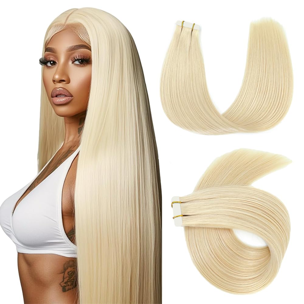 Invisible Tape In Extensions Real Hair - 26 بوصة شقراء مستقيم الشريط في