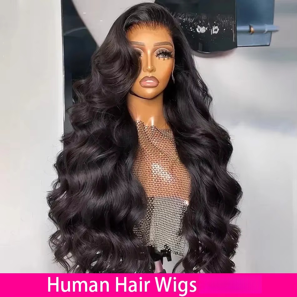 Hd Lace Frontal Wig Human Hair Pre Plucked - 40 بوصة الجسم موجة خصلات الشعر