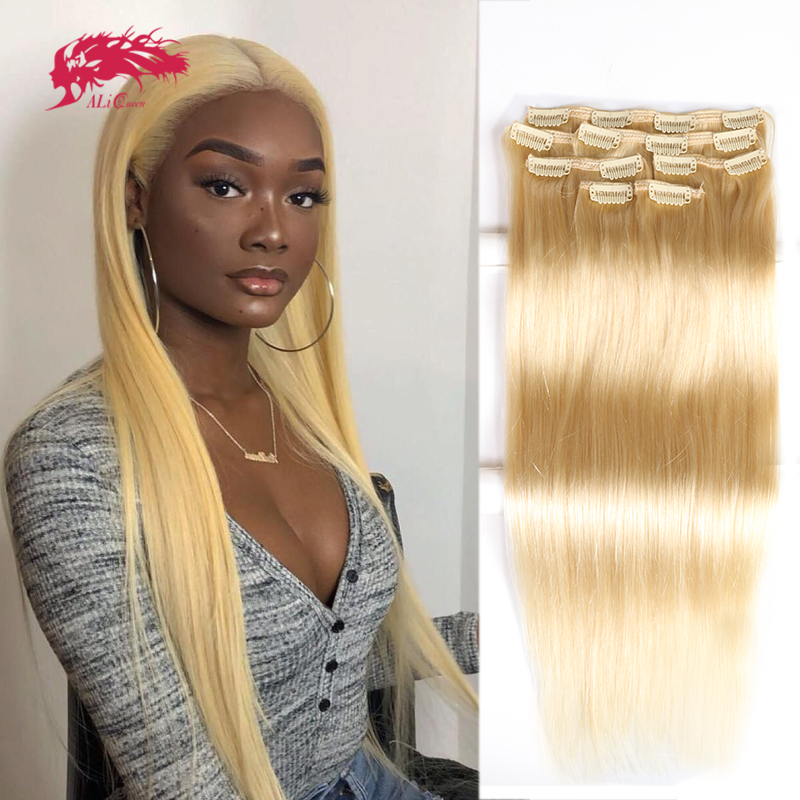 Seamless Clip In Hair Extensions Human Hair - وصلات شعر طبيعية من علي كوين،