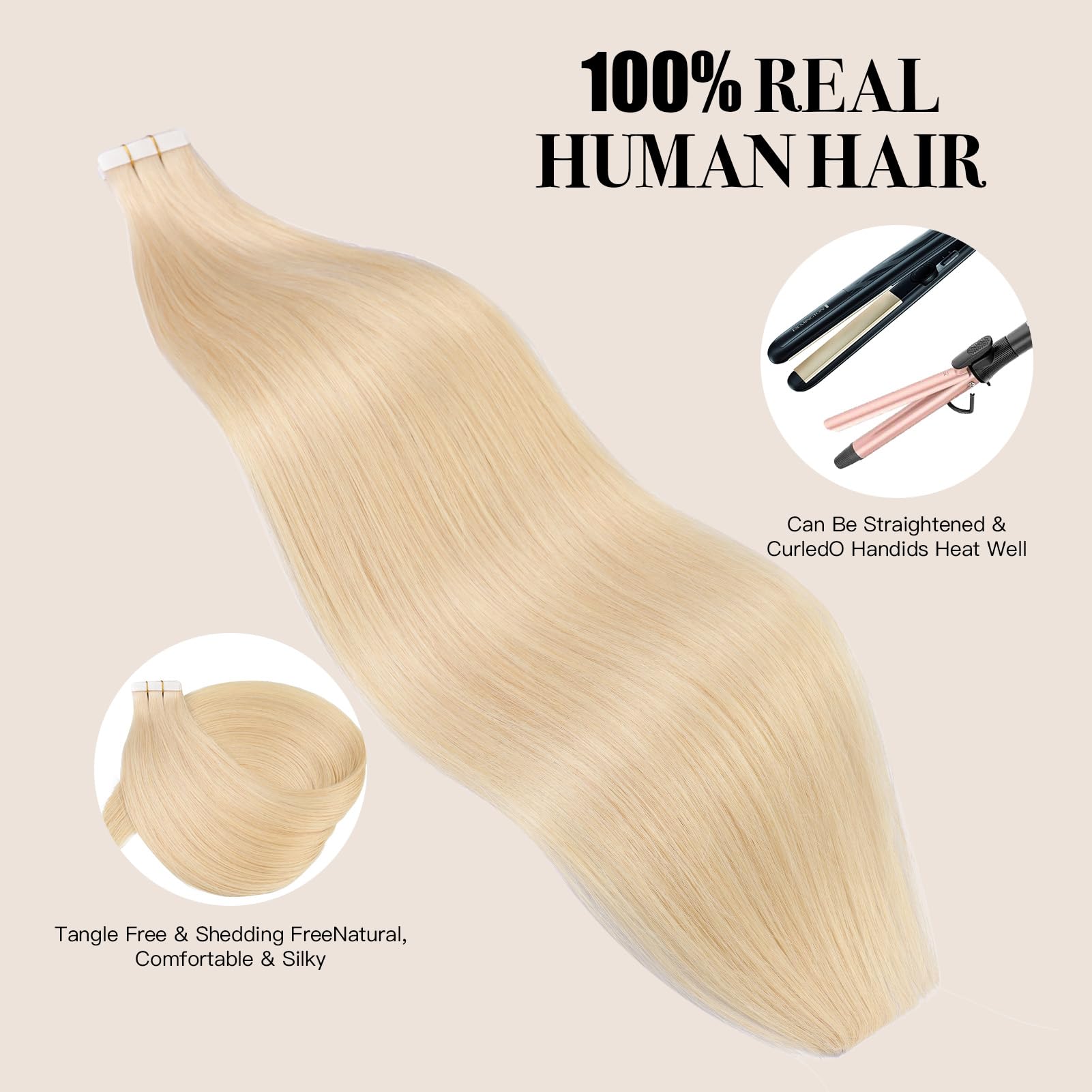 بليتش شعر بشري أشقر 20 بوصة ال - مراجعة Invisible Tape In Extensions Real Hair وسعره