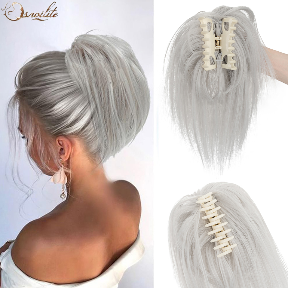 سنوليت الاصطناعية مستقيم مخلب  - مراجعة Claw Clip Messy Bun Hair Piece وسعره