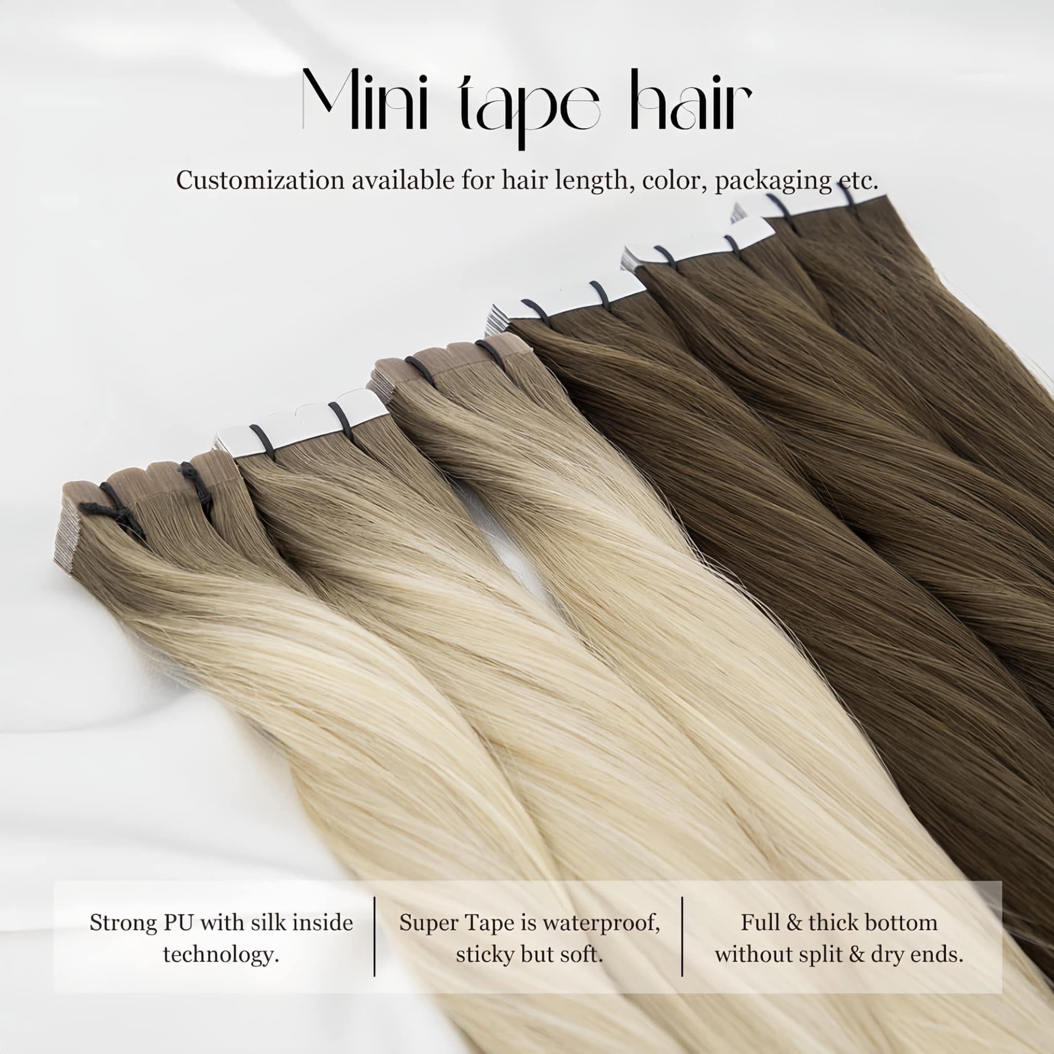 وصلات شعر بشري صغيرة مستقيمة غ - مراجعة Invisible Tape In Extensions Real Hair وسعره