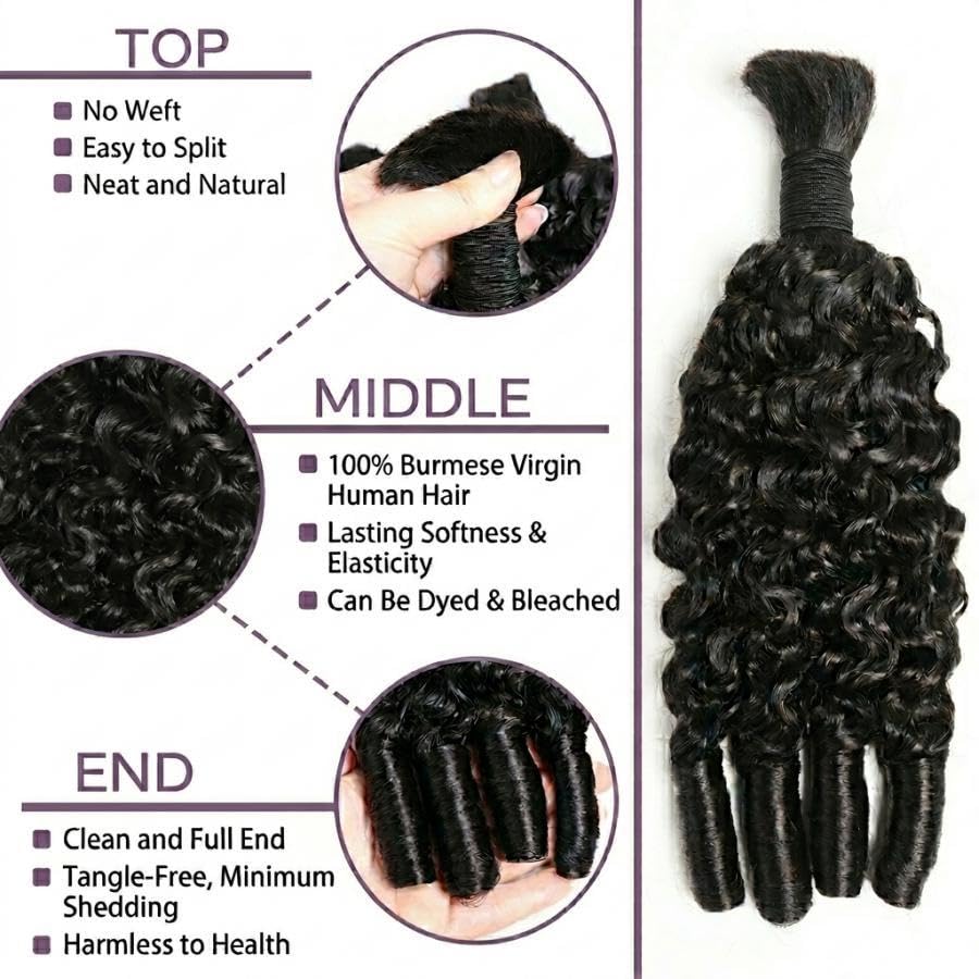 شعر بشري للضفائر البوهيمية، خص - مراجعة Water Wave Bulk Human Hair For Braiding وسعره