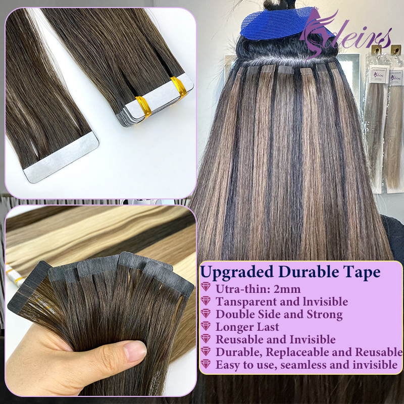 وصلات شعر ADEIRS بشريط لاصق، ش - مراجعة Invisible Tape In Extensions Real Hair وسعره