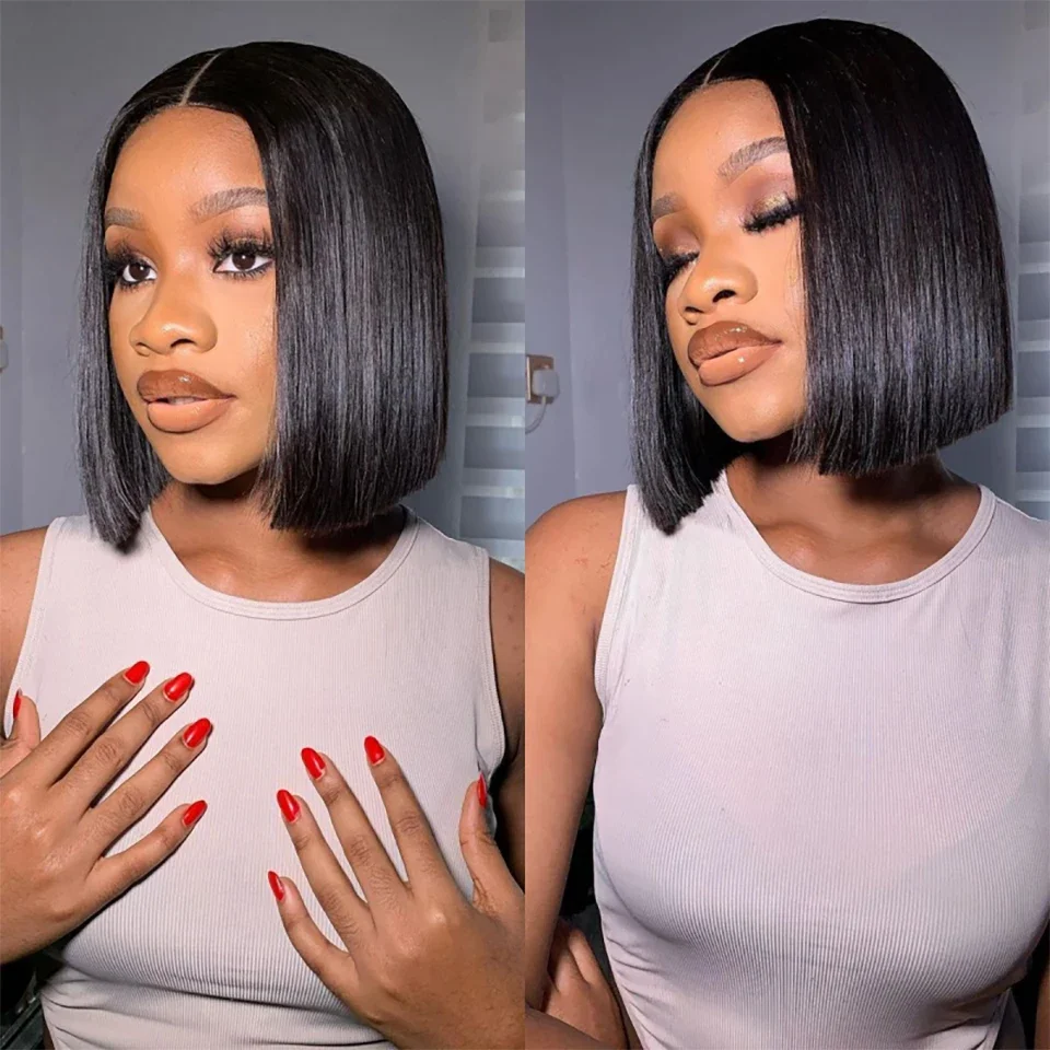 مستقيم قصير بوب الباروكات الشع - مراجعة Glueless Wear And Go Human Hair Wig وسعره