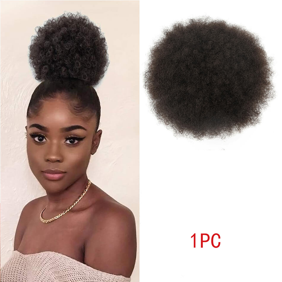 الأفرو نفخة الرباط ذيل حصان قص - مراجعة Drawstring Afro Curly Puff Ponytail وسعره