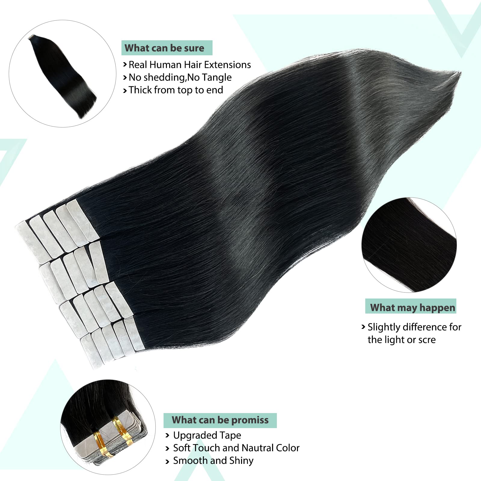وصلات شعر بشري قابلة للصق # وص - مراجعة Invisible Tape In Extensions Real Hair وسعره