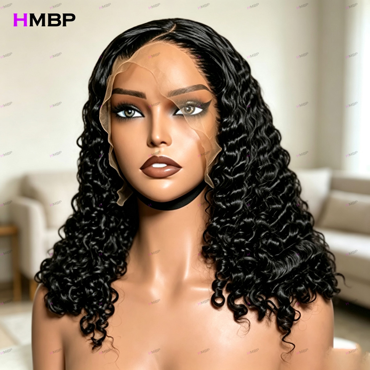 شعر مستعار بشري مجعد مموج 7x7  - مراجعة Hd Lace Frontal Wig Human Hair Pre Plucked وسعره