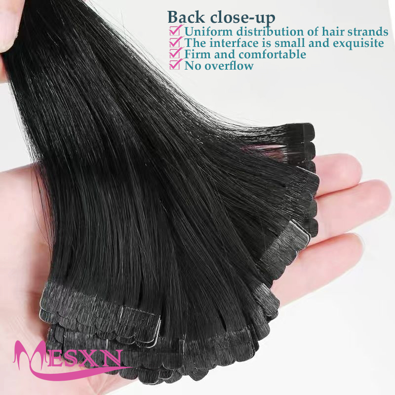 وصلات شعر بشري صغيرة مستقيمة ، - مراجعة Invisible Tape In Extensions Real Hair وسعره