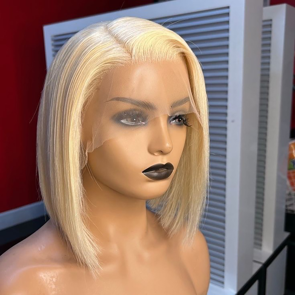 شعر مستعار بوب قصير برازيلي أش - مراجعة Pre Parted 13X4 Lace Front Bob Wig وسعره