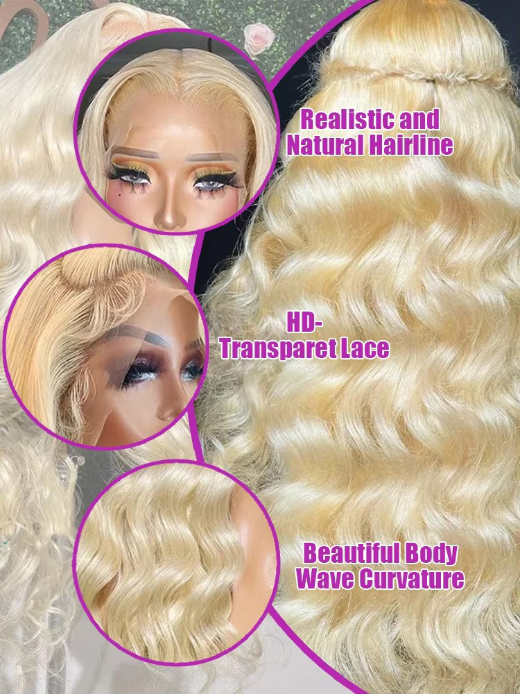 شعر مستعار بشري أشقر عسلي 613  - مراجعة 613 Blonde Body Wave Lace Front Wig وسعره