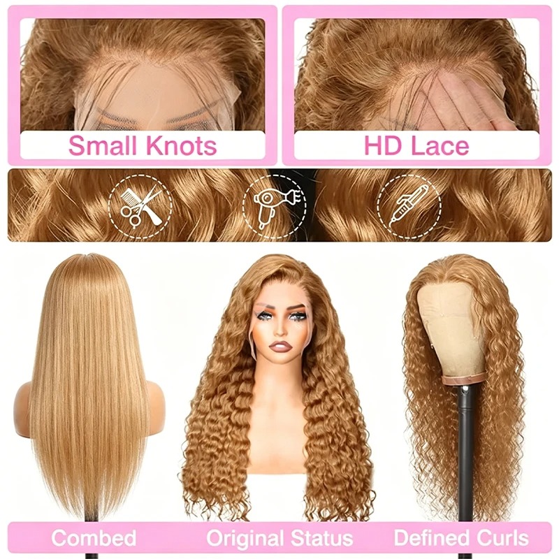 34 38 بوصة العسل شعر مستعار أش - مراجعة Hd Lace Frontal Wig Human Hair Pre Plucked وسعره