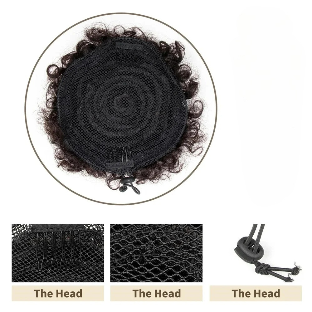 قطعة واحدة/عبوة، شعر مستعار طب - مراجعة Drawstring Afro Curly Puff Ponytail وسعره