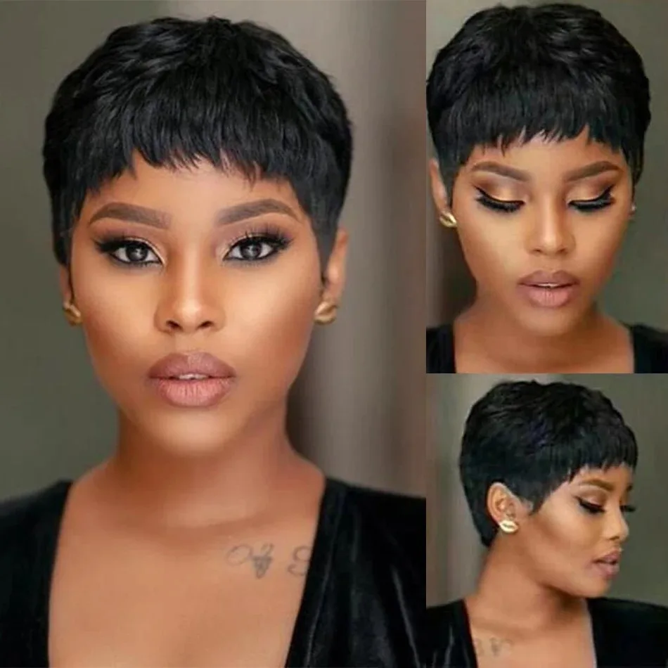 باروكات الشعر البشري القصير عا - مراجعة Short Pixie Cut Wig Human Hair Cheap وسعره