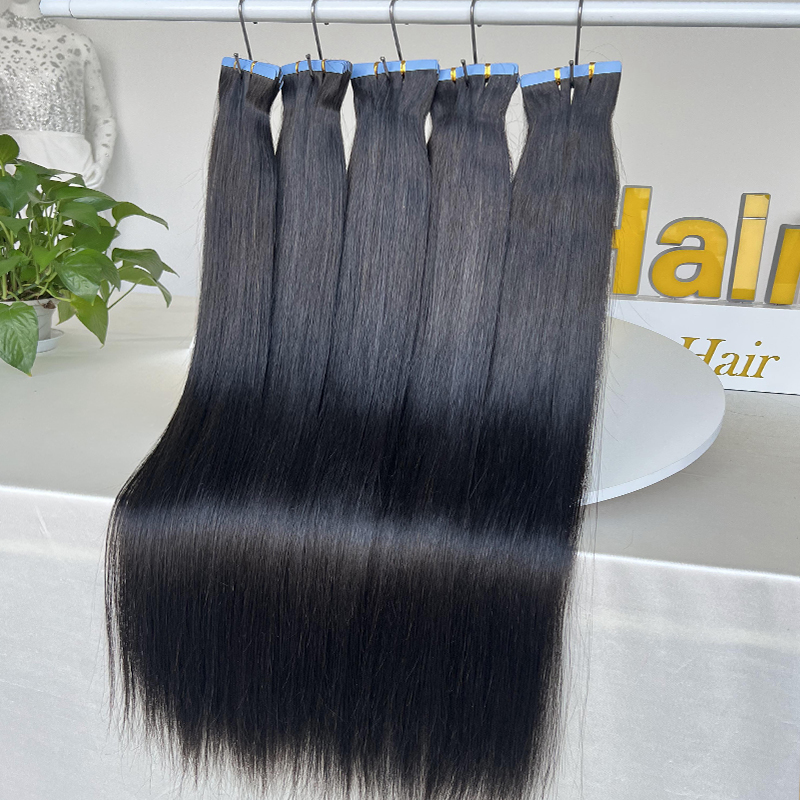 وصلات شعر مستقيمة لاصقة 100% ش - مراجعة Invisible Tape In Extensions Real Hair وسعره